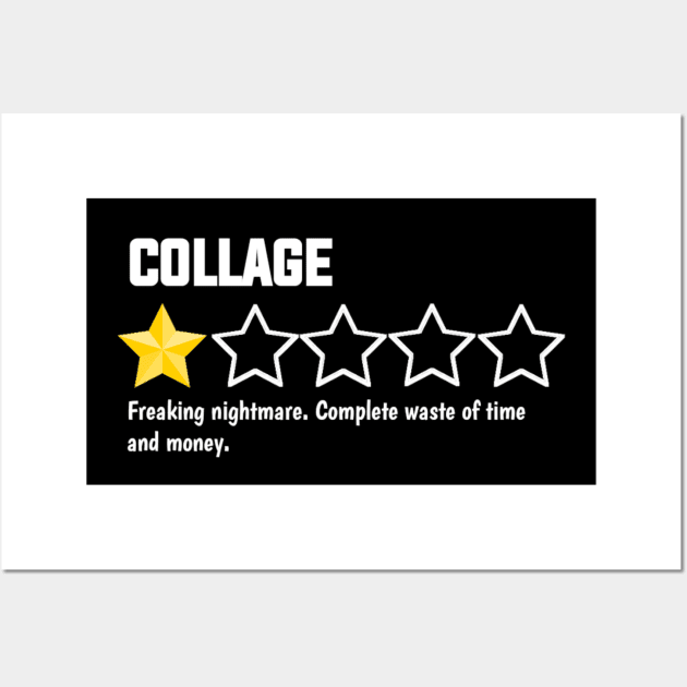 College, one star,  freaking nightmare. complete waste of time and money Wall Art by sukhendu.12